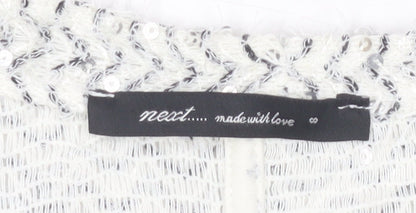 Next Women's White Cardigan Sequin Accent Size 8