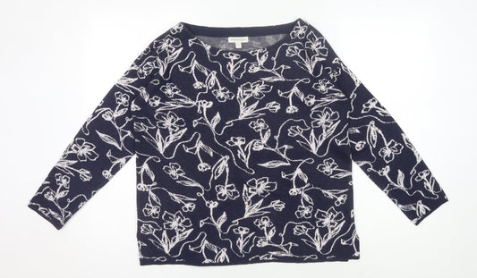 Monsoon Women's Blue Floral Pullover, M