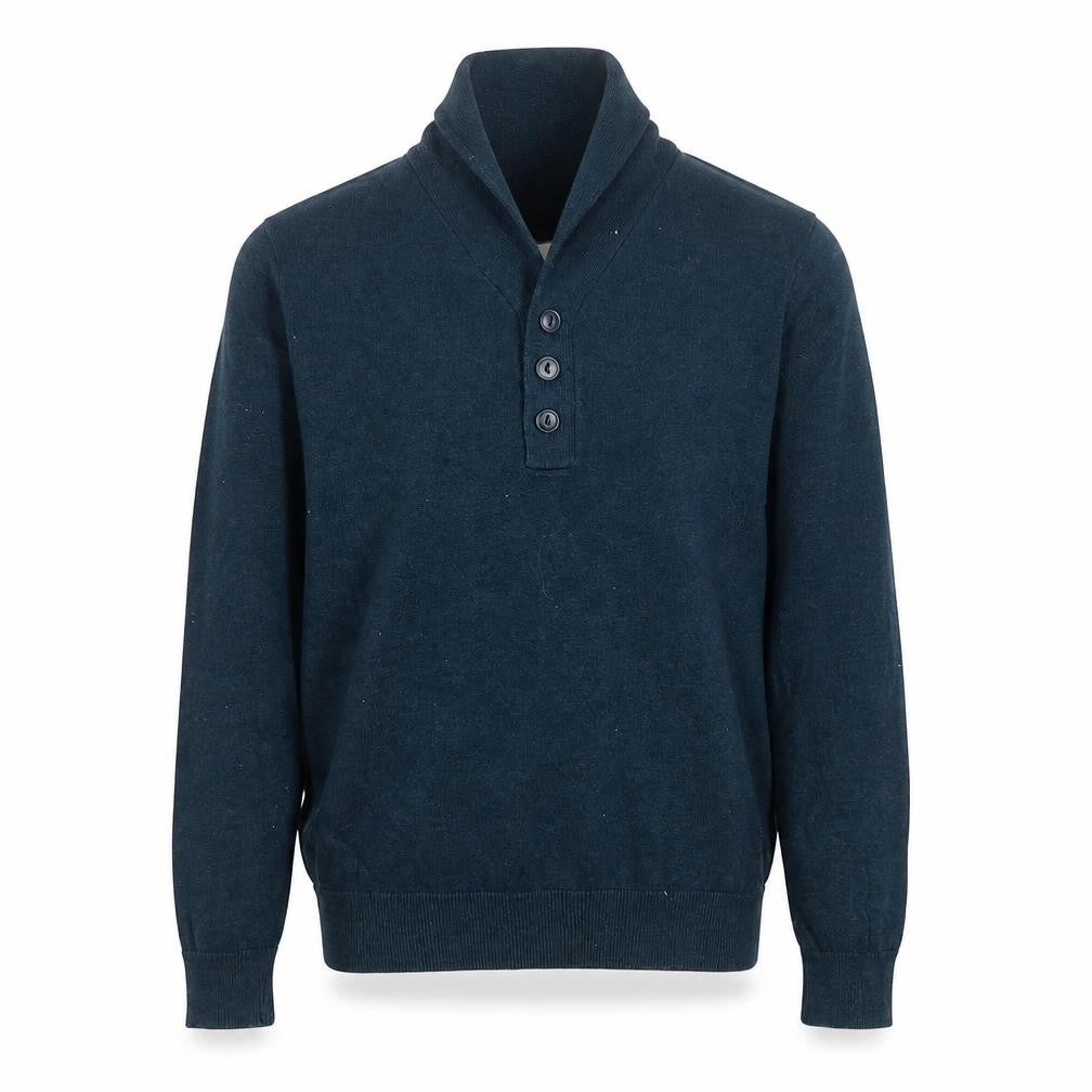 Marks & Spencer Men's Blue Henley Jumper M