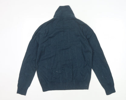 Marks & Spencer Men's Blue Henley Jumper M