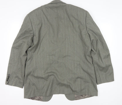 Back view of Savoy Taylors Guild Men's Grey Classic Blazer Jacket 42S