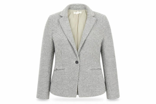 H&M Women's Grey Blazer, Size 14, One-Button, Cotton