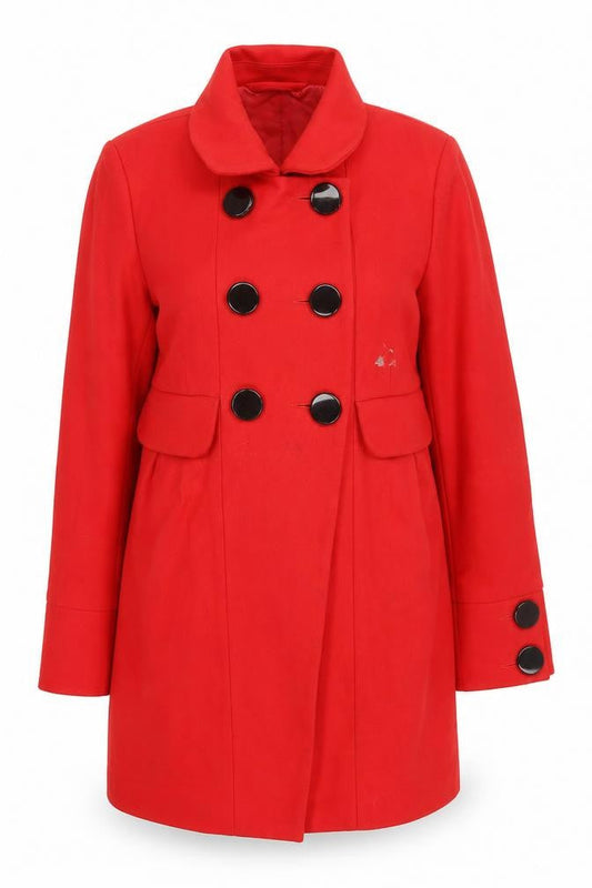 French Connection Women's Red Wool Pea Coat Size 10