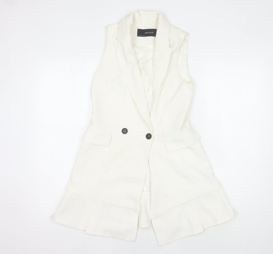Zara Basic Women's Ivory Waistcoat with Button Accents