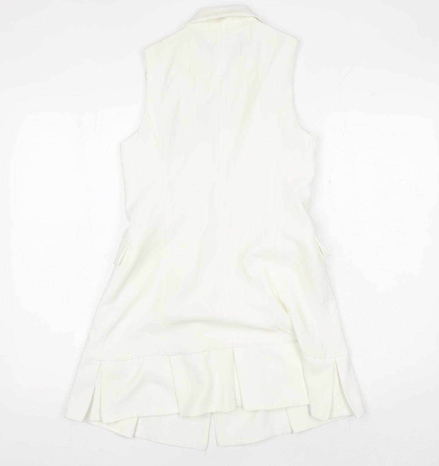 Zara Basic Women's Ivory Waistcoat with Button Accents