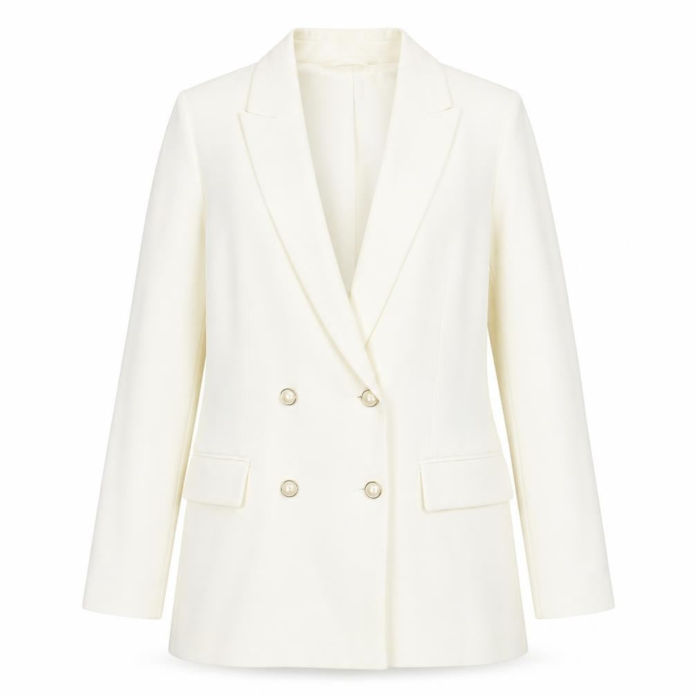 H&M Women's Ivory Blazer Size 10 Double Breasted