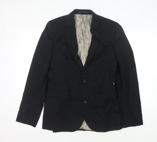 Topman Men's Black Slim Fit Blazer Jacket Size 38