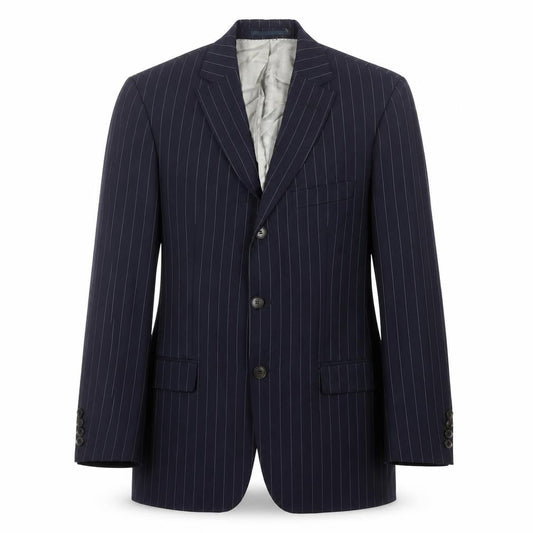 Hugo Boss Men’s Blue Striped Blazer, Size 36, Classic Style