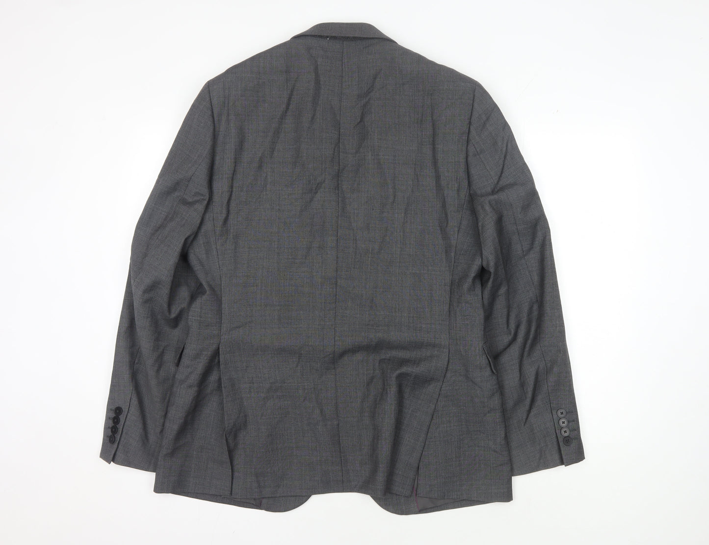 Chester Barrie Men's Grey Wool Blazer, 40R, Check Formal Jacket
