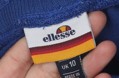 Close-up detail of Ellesse Women's Blue Jogger Trousers, size 10