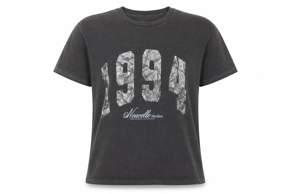 River Island Women's Black T-Shirt, Size 12, 90s Style