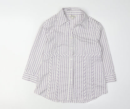 Jessica Women's Multicoloured Striped Button-Up Shirt Size 10