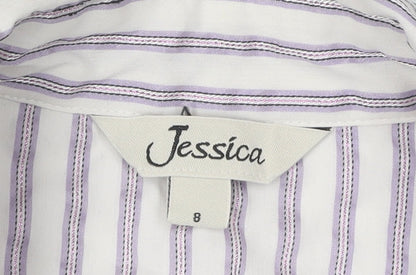 Jessica Women's Multicoloured Striped Button-Up Shirt Size 10