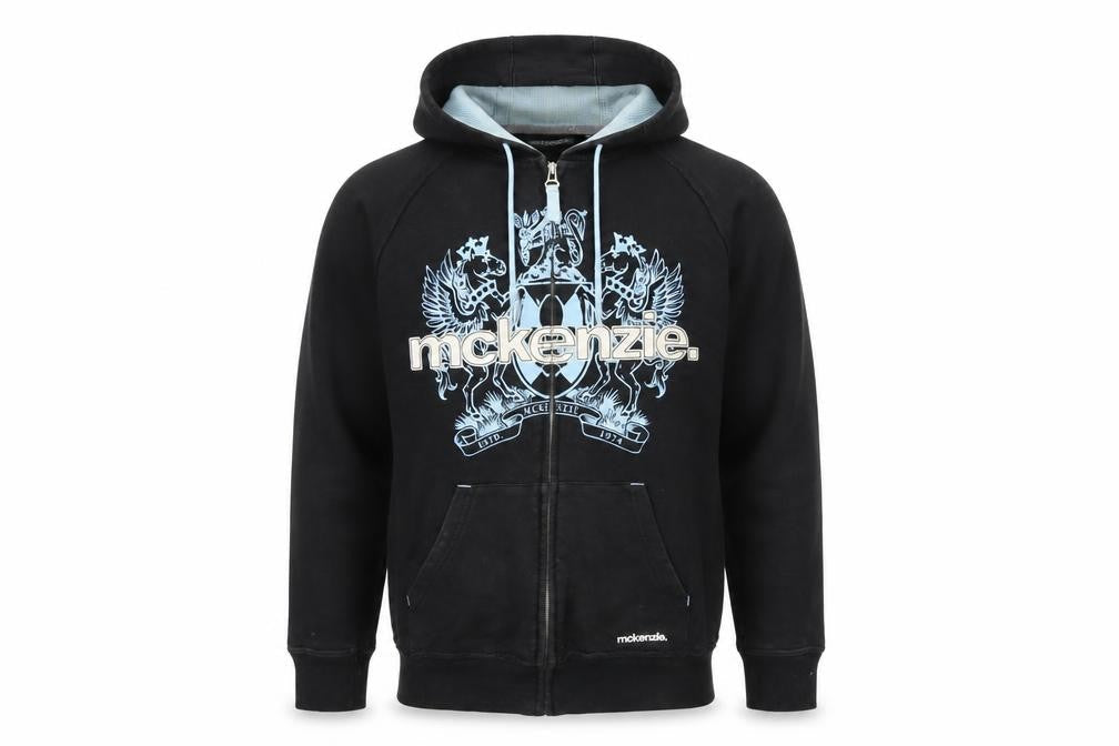 McKenzie Men's Black Hooded Jacket M Cotton Casual