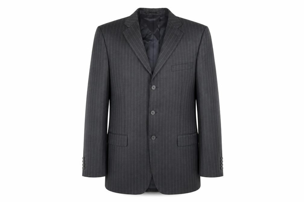 Jaeger Men's Grey Striped Blazer 42L Jacket