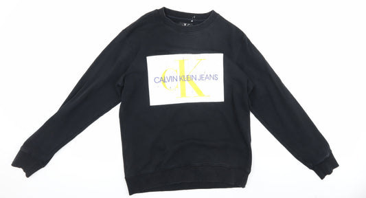 Calvin Klein Jeans Men's Black Medium Logo Sweatshirt