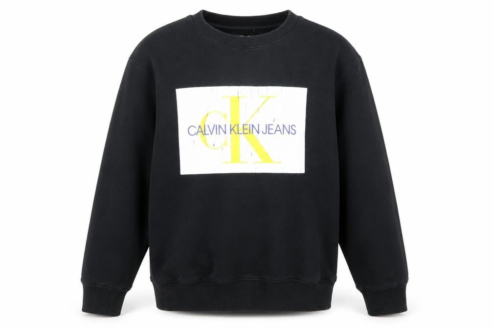 Calvin Klein Jeans Men's Black Medium Logo Sweatshirt