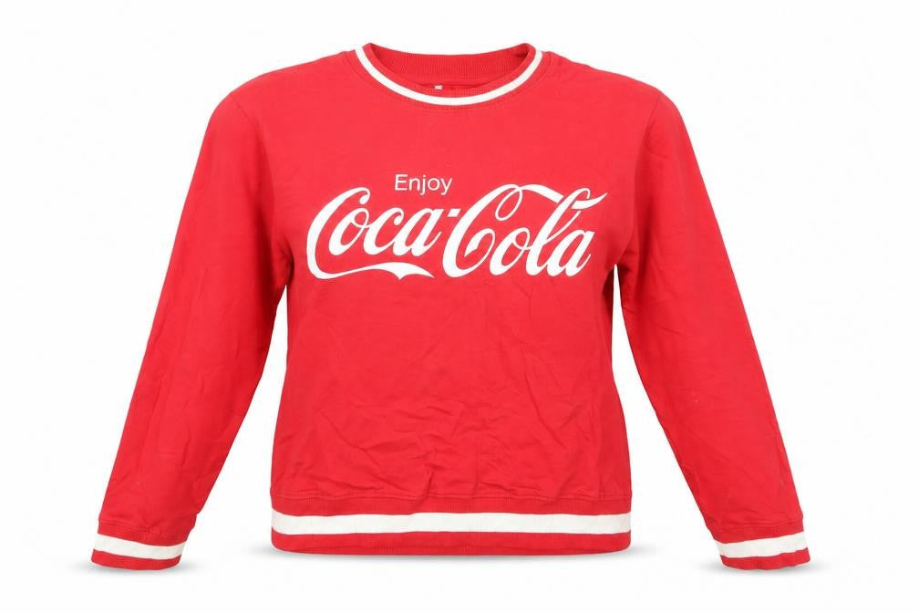 Coca-Cola Women's Red Logo Pullover Sweatshirt 2XS