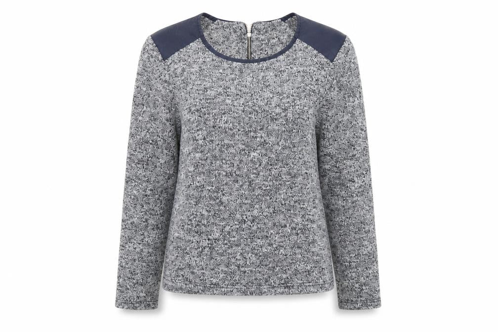 Whistles Women's Blue Knit Blouse, Size M