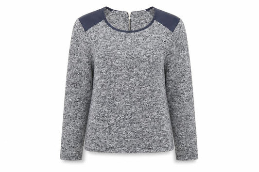Whistles Women's Blue Knit Blouse, Size M