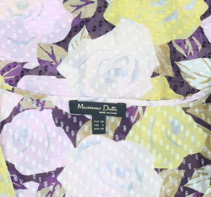 Close-up detail of Massimo Dutti Women's Multicoloured Floral Blouse