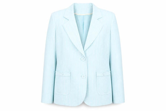 Bm Women's Blue Striped Blazer, Size 20