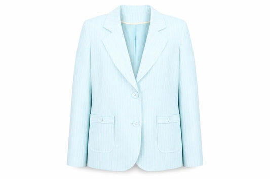 Bm Women's Blue Striped Blazer, Size 20
