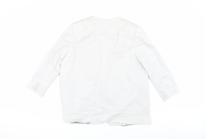 Back view of French Connection Women's Ivory Blazer, size 16, Regular Lined