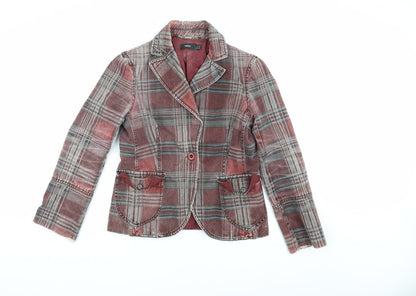 Mango Women's Multicoloured Plaid Blazer XL