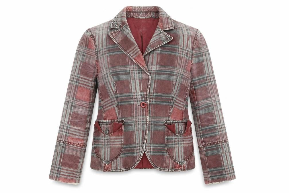 MNG Women's Multicoloured Plaid Blazer XL