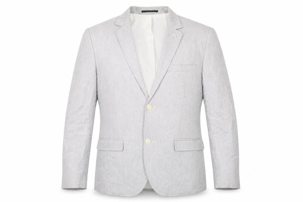Topman Men's Grey Cotton Blazer, Size 40, Regular Fit