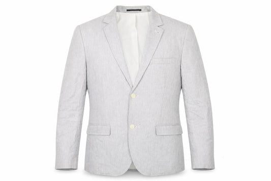 Topman Men's Grey Cotton Blazer, Size 40, Regular Fit