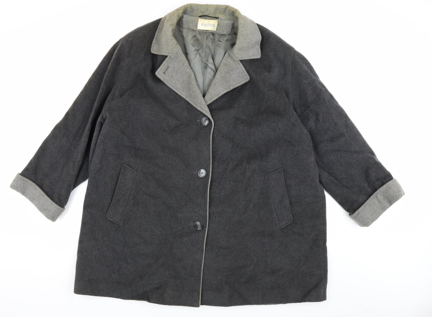 Eastex Women's Grey Wool Overcoat Size 20