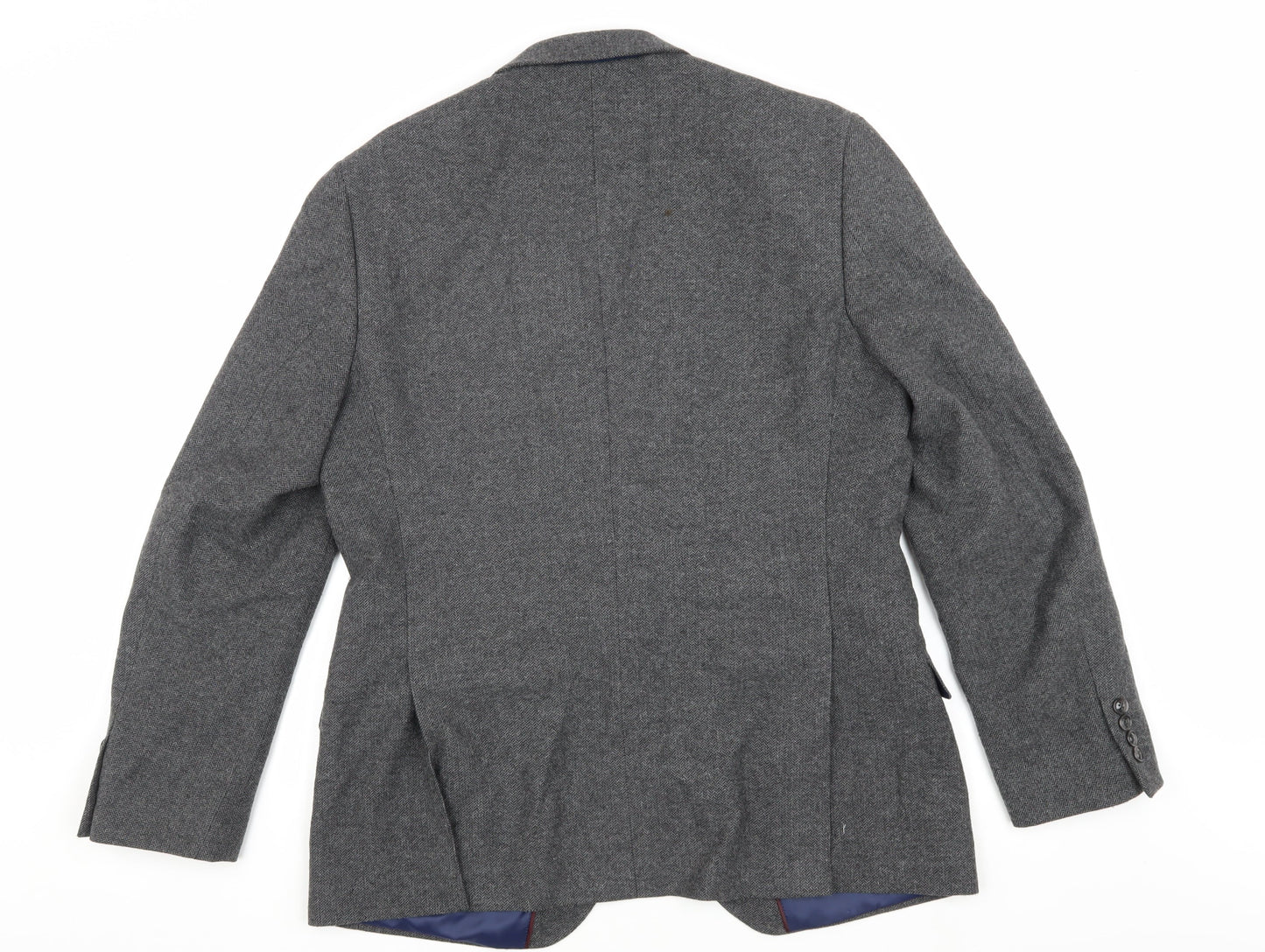 M&S Men's Grey Slim Fit Blazer Herringbone 42 Jacket