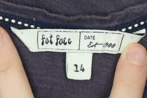 Fat Face Women's Purple Geometric T-Shirt Size 14