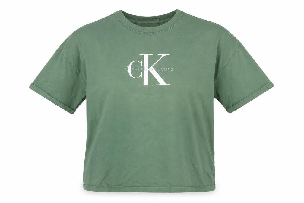 Calvin Klein Jeans Unisex Green Crew Neck T-Shirt L