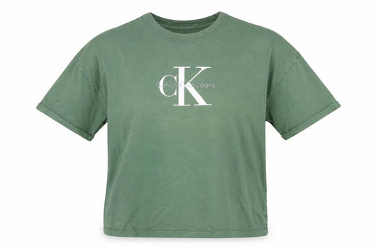 Calvin Klein Jeans Unisex Green Crew Neck T-Shirt L