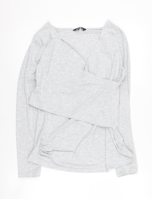 Marks and Spencer Women's Grey Wrap Blouse, Size M