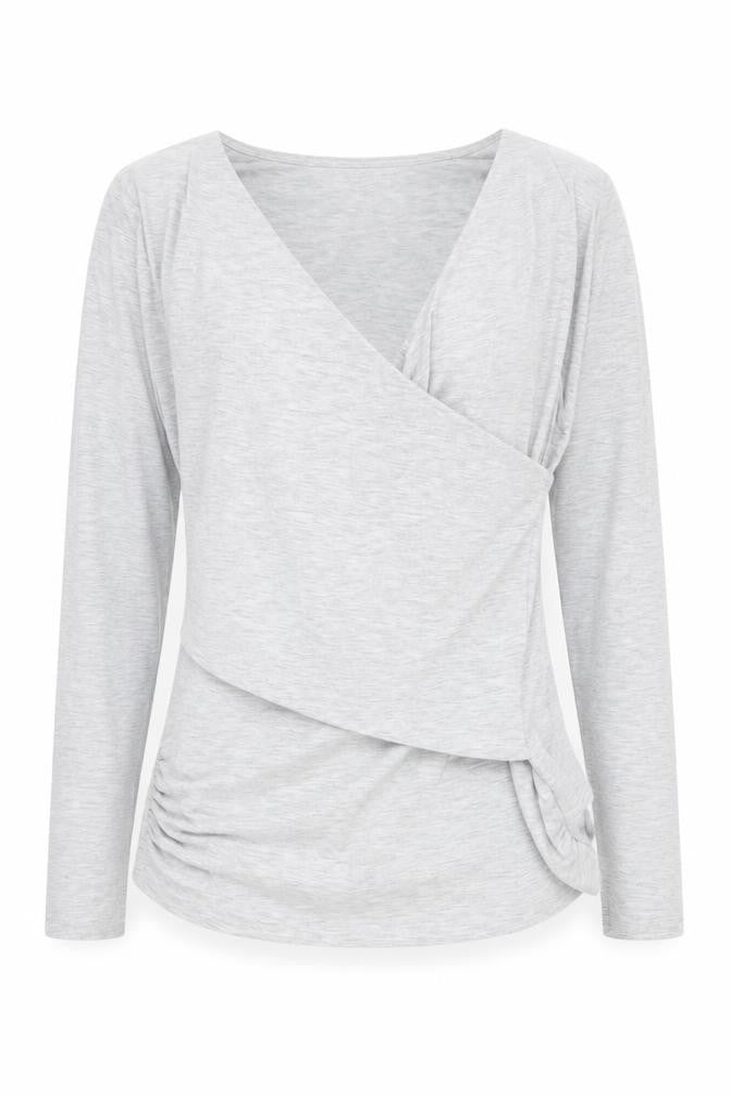 Marks & Spencer Women's Grey Wrap Blouse, Size M