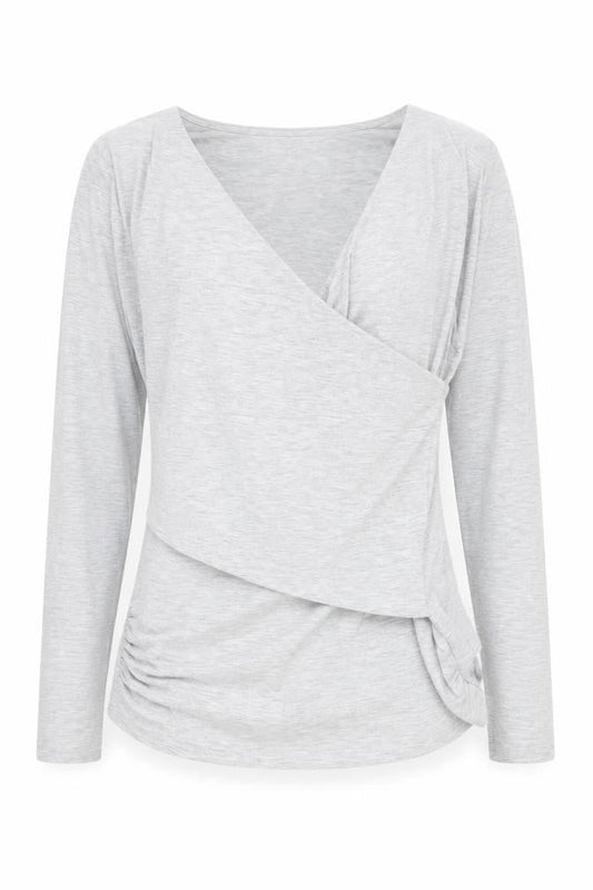Marks and Spencer Women's Grey Wrap Blouse, Size M