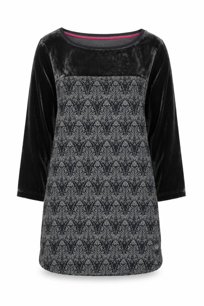 White Stuff Women's Black Velvet Tunic Blouse - Size 8