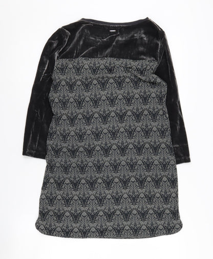 White Stuff Women's Black Velvet Tunic Blouse - Size 8