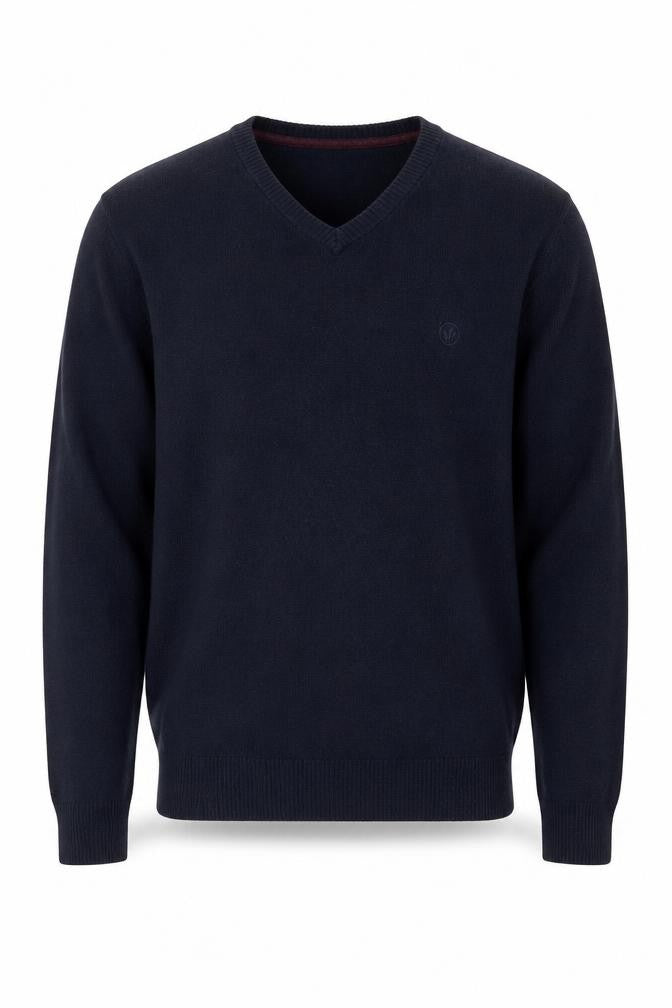 Fat Face Men's Blue Medium Pullover Jumper V-Neck