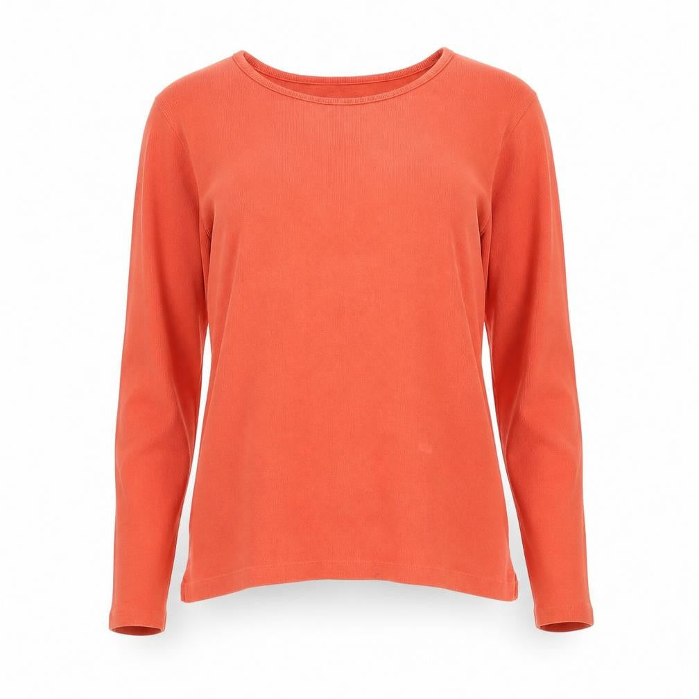 Jigsaw Women's Orange Knit Long Sleeve T-Shirt Size 2