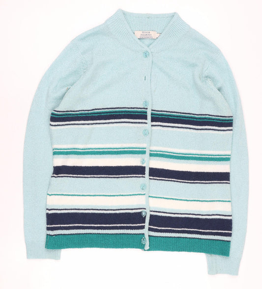 Honor Millburn Women's Blue Striped Cardigan M