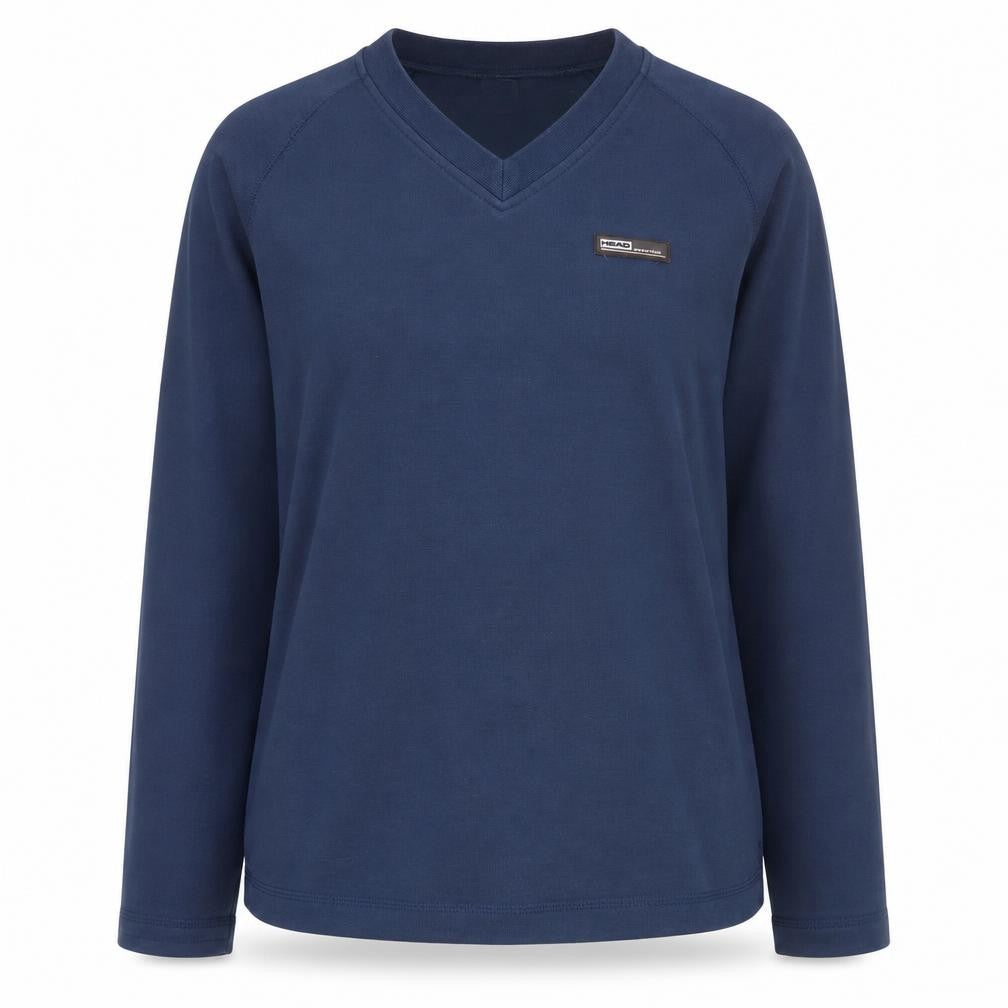 HEAD Women's Blue V-Neck Long Sleeve T-Shirt