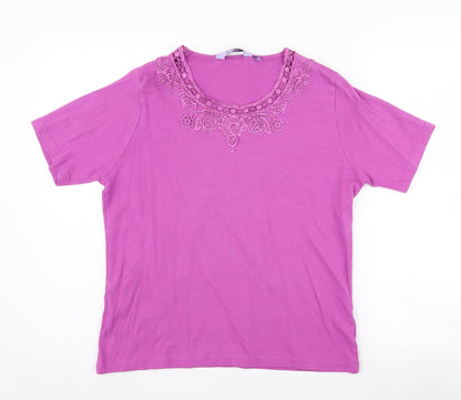 Front view of Honor Millburn Women's Pink T-Shirt M