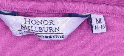 Brand and care label for Honor Millburn Women's Pink T-Shirt M