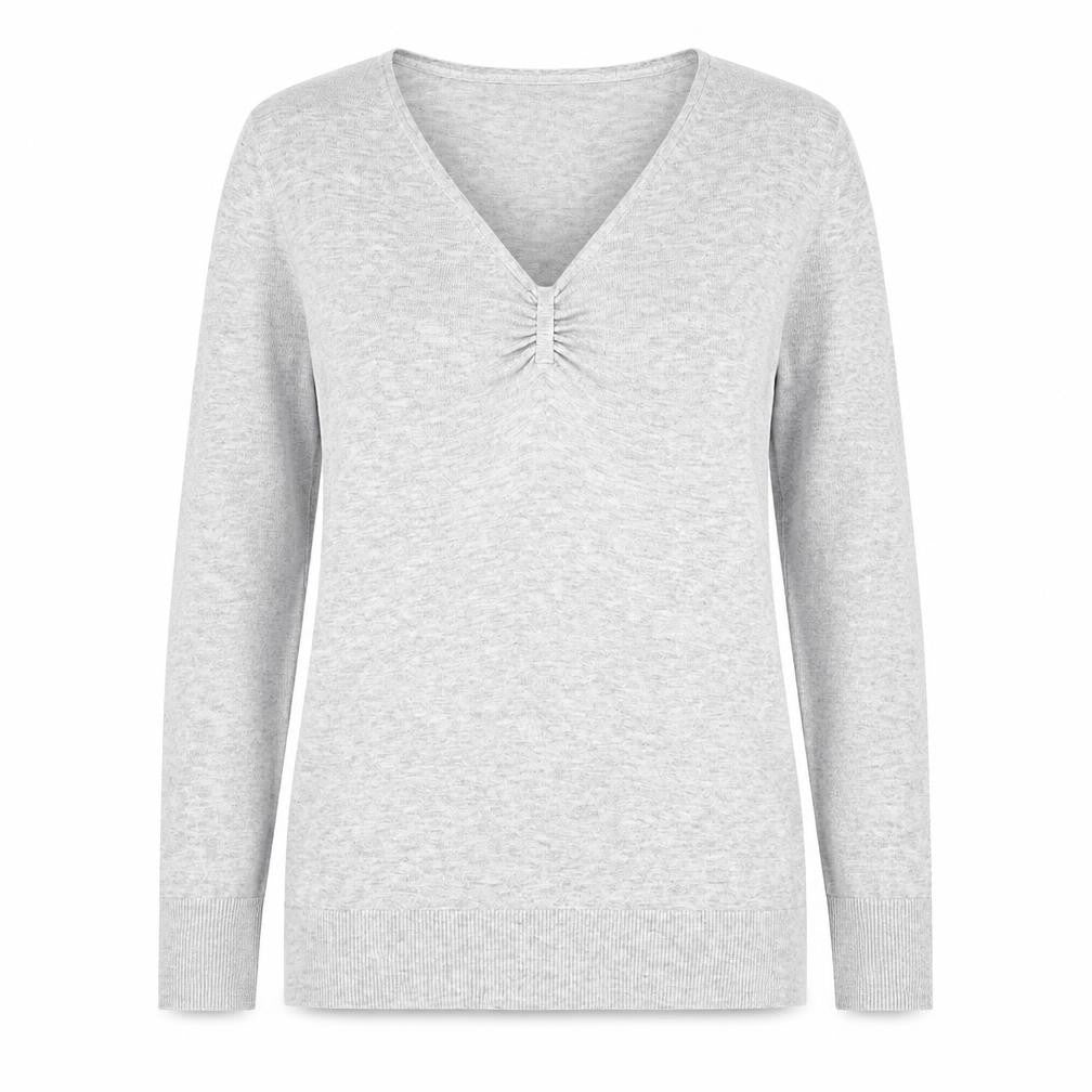 Laura Ashley Women's Grey V-Neck Jumper Size 12