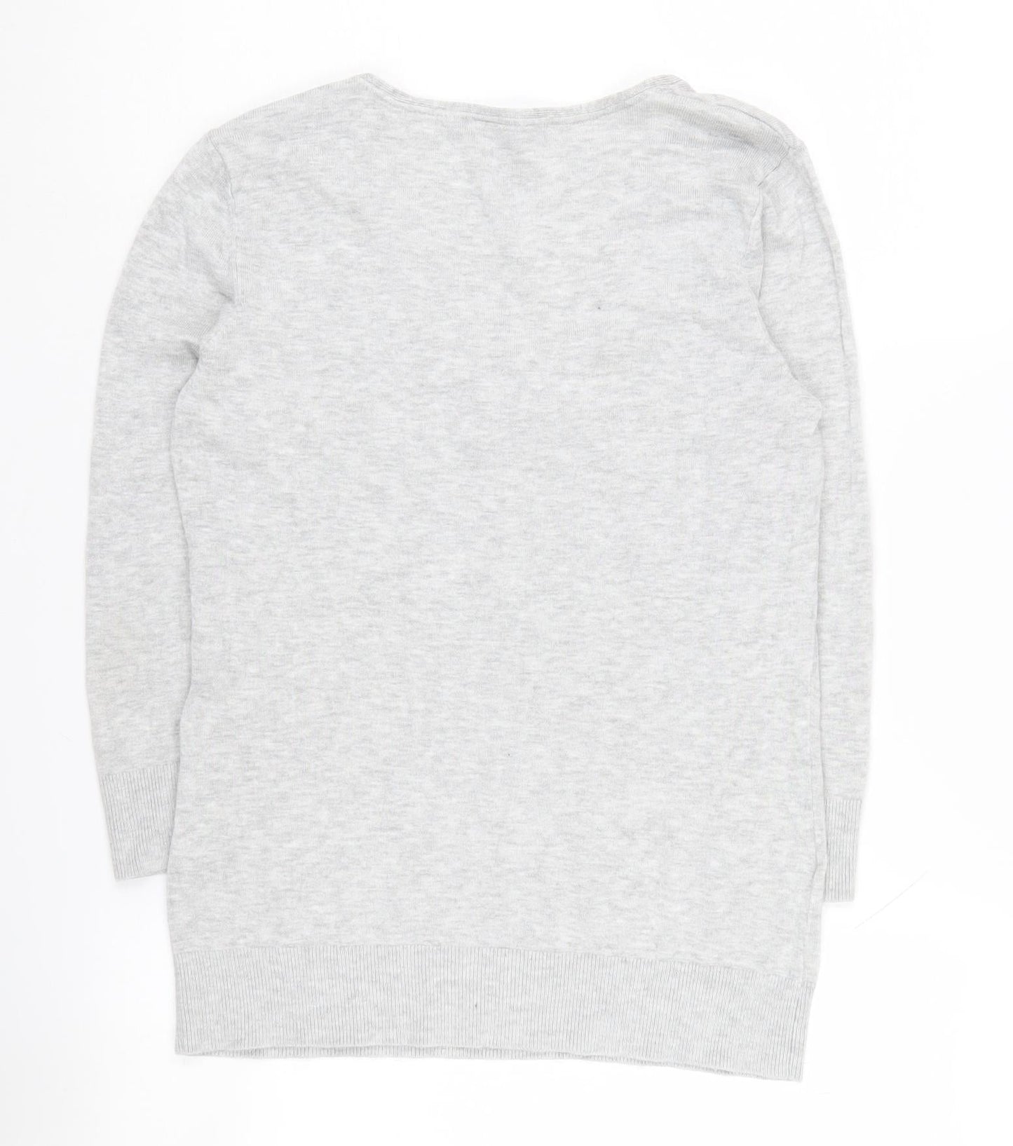 Laura Ashley Women's Grey V-Neck Jumper Size 12